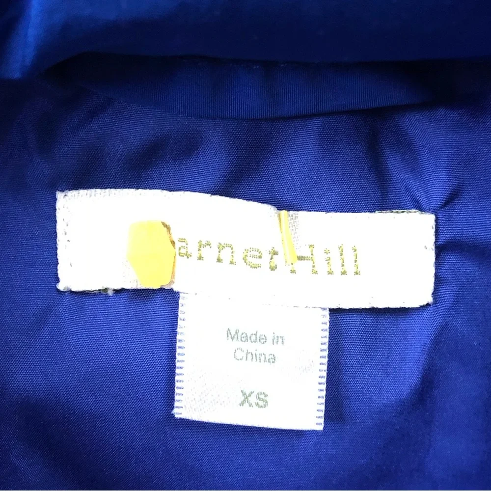 Garnet Hill Quilted Puffer Down Vest Royal Blue Size XS